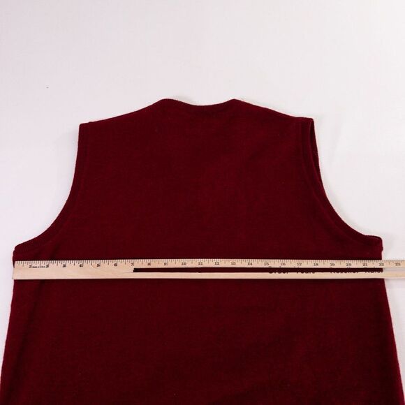 Vintage Puritan Sweater Mens XL Lambswool Red VNeck Sleeveless Vest Made in USA - Picture 6 of 7